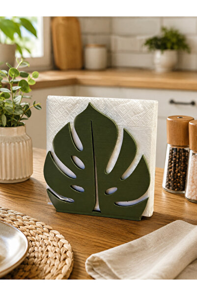 Linia Home Dekoratif Yaprak Desenli Peçetelik – Modern Mutfak ve Yemek Masası...