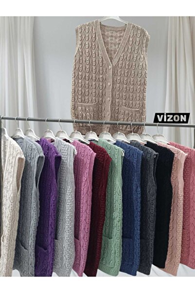 HACERLİ Mink Color and Collar Pocket Buttoned Standard Comfortable Gift Mothe...