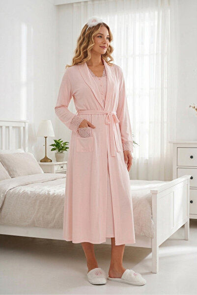Lohusa Homewear طقم من قطعتين من ملابس النوم للحوامل بأكمام طويلة وتصميم خاص ...