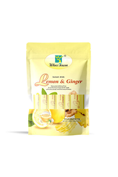 Wins Town WinsTown Lemon Ginger Instant Tea Drink, Caffeine Free Herbal Bever...