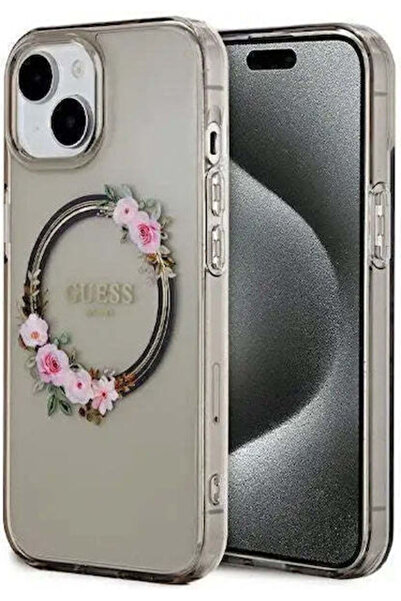 Guess Πλαστικό Μαύρο Πίσω Κάλυμμα με Λουλούδια (iPhone 15) Κωδικός: GUHMP15SH...