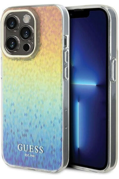 Guess Iml Πολύπλευρος Καθρέφτης Ντίσκο Ιριδίζον Πλαστικό Πολύχρωμο Πίσω Κάλυμ...