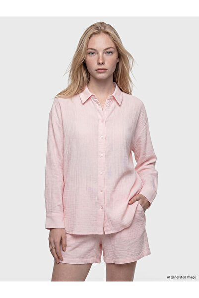 LC Waikiki Pink Oversize Muslin Women's Shirt