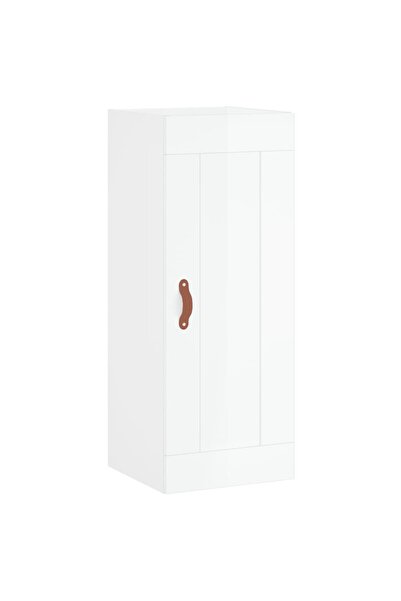 vidaxl Dulap de perete, alb extralucios, 34,5x34x90 cm, lemn prelucrat