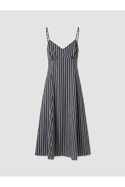 LC Waikiki Esvab • Modern & Distinctive Striped Rope Strap Waist-Slit Dress