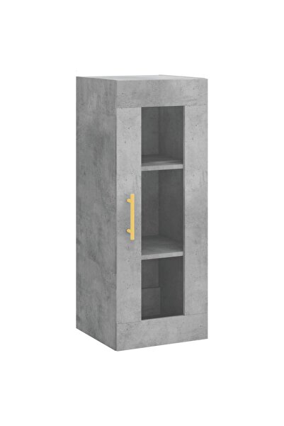 vidaxl Dulap montat pe perete, gri beton, 34,5x34x90 cm