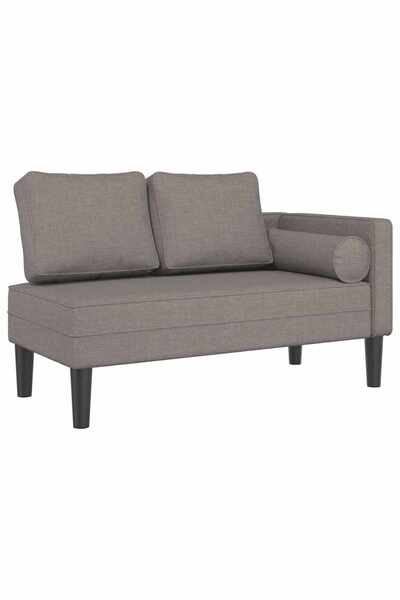 vidaxl Șezlong cu perne, gri taupe, material textil