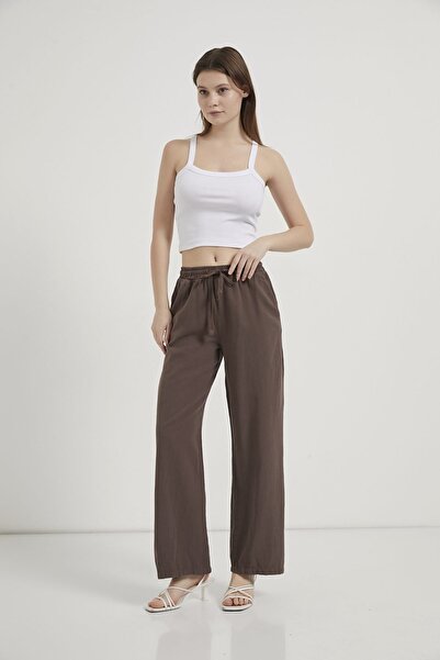 Çarli Women's Canvas Trousers 5118 Brown