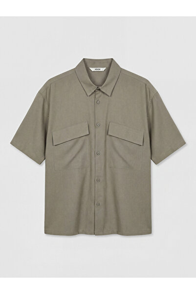 LC Waikiki Gray Relax Fit Men's Shirt with Pockets
