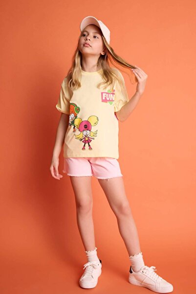DeFacto 100% Cotton Super 1 Set Oversized T-Shirt for Girls H7948A826Hs