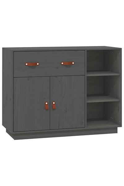 vidaxl Dulap, gri, 98,5x40x75 cm, lemn masiv de pin