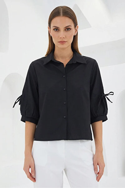 Şeker Portakalım Women's Cotton Black Shirt