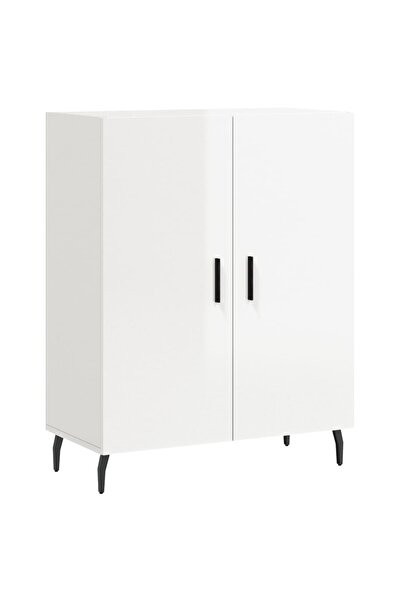 vidaxl Dulap, alb extralucios, 69,5x34x90 cm, lemn compozit