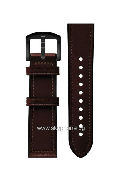 OEM Λουράκι Smartwatch 20mm, Κάλυμμα από Δέρμα TPU, Σκούρο Καφέ