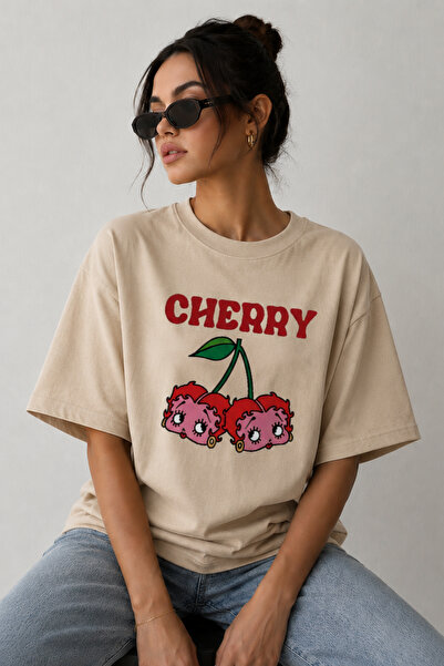 ArtYus Μπλουζάκι Unisex Oversize με στάμπα Cherry Character – Βαμβακερό T-Shi...