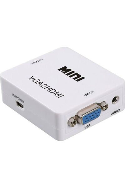 POWERTECH Μετατροπέας 3.5mm / VGA θηλυκό σε HDMI θηλυκό Λευκό 1 τεμάχιο CAB-H107