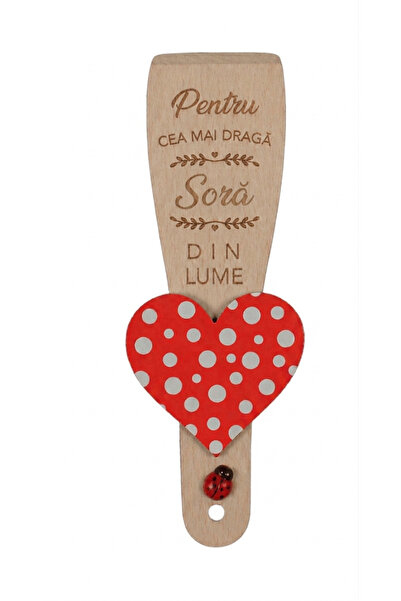 LimArt Spatula personalizata din lemn cu magnet – „Pentru cea mai buna Sora d...