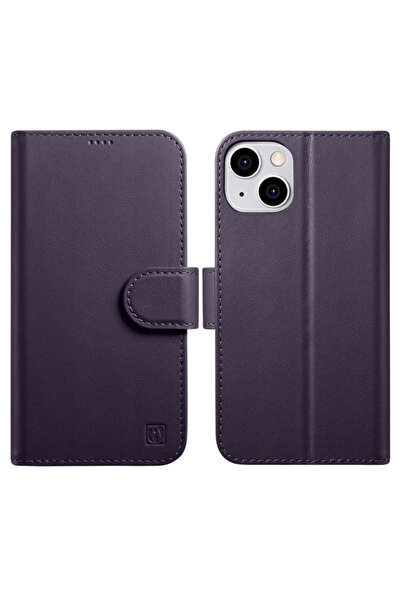 ICARER Husă Portofel 2 în 1 pentru iPhone 14 Plus, din Piele, Anti-RFID