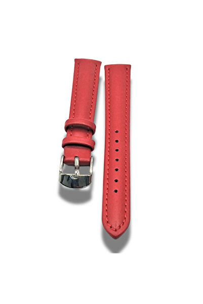GENUINE LEATHER Curea elegantă de ceas din piele roșie de 14mm cu cataramă ar...