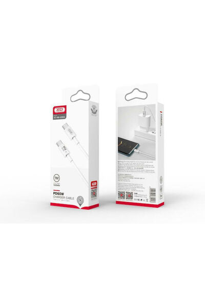 Xo NB-Q190A Καλώδιο USB 2.0 USB-C Αρσενικό - USB-C 60W PD Λευκό 1μ 16.005.0283