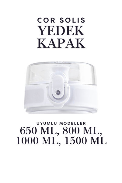 Cor Solis Yedek Suluk Kapağı Uzspace Suluk Matara 650-800-1000-1500 ml ile Ta...