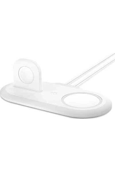 Spigen Magfit Pad Duo Stand Βάση Φόρτισης MagSafe σε Λευκό Χρώμα