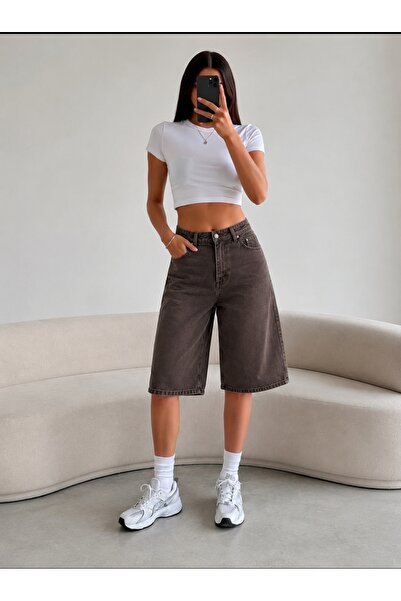 DEEFWEAR Y2K Washed Baggy Unisex Denim Shorts Bermuda