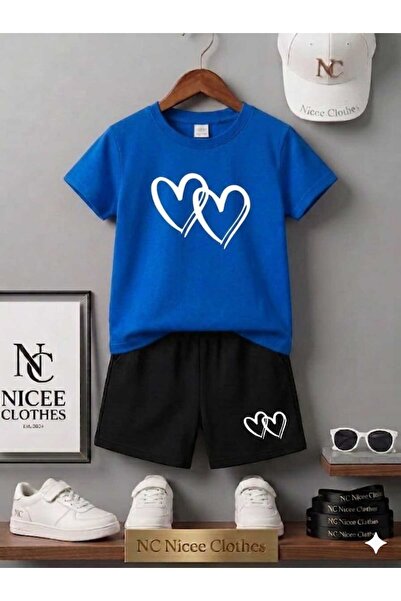 NC Nicee Clothes LETNJA DEČJA MAJICA I KRATKE HLAČE UNISEKS (BELI IZMEŠTANI O...