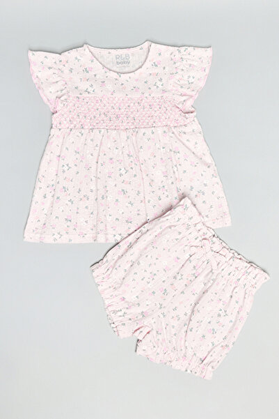 R&B Floral Print Top & Shorts Set