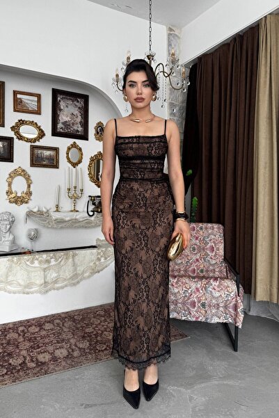 Julidress Премиум дантелена макси рокля с въжени презрамки за годежно събитие