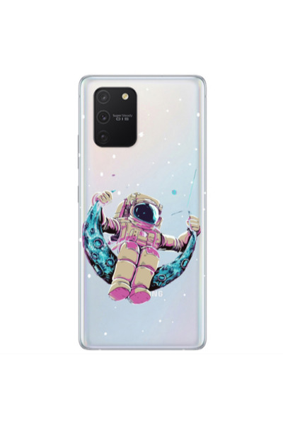 Other Samsung S10 Lite / A91 Astronaut swinging on the moon Transparent Silic...