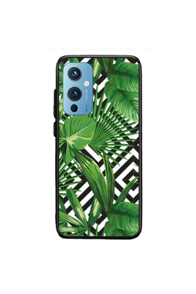 Other Oneplus 9 5G Green Laves arrow Black Glossy Θήκη