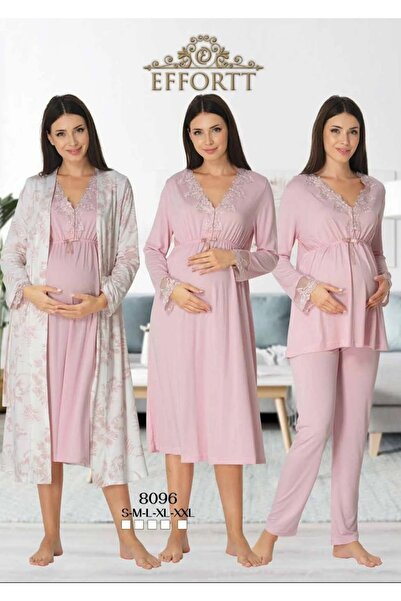 venera Cotton Organic 4-Piece Maternity Pajamas, Dressing Gowns and Nightgown...