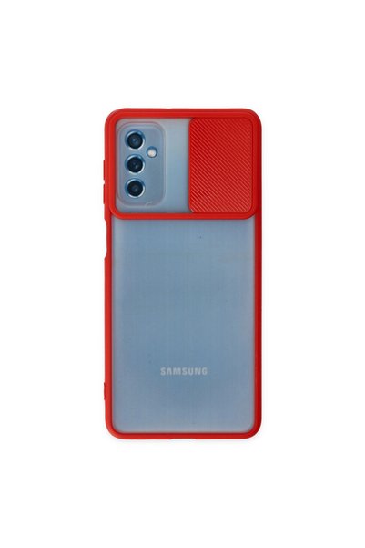 TheGencoo Samsung Galaxy M52 5g Case Palm Frosted Camera Sliding Silicone - Red