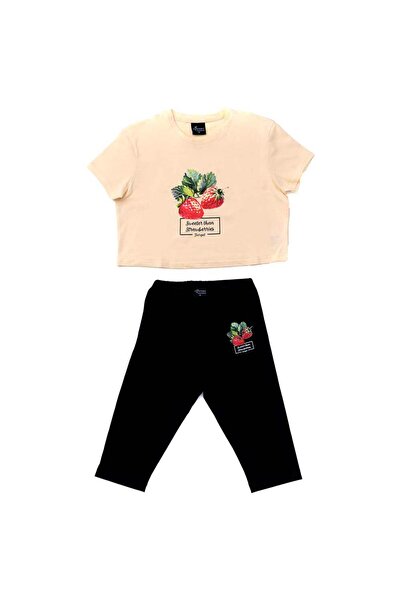 Target Set Crop Top și Colanți 3/4 pentru fete, din jerseu simplu,  "Shine " 12