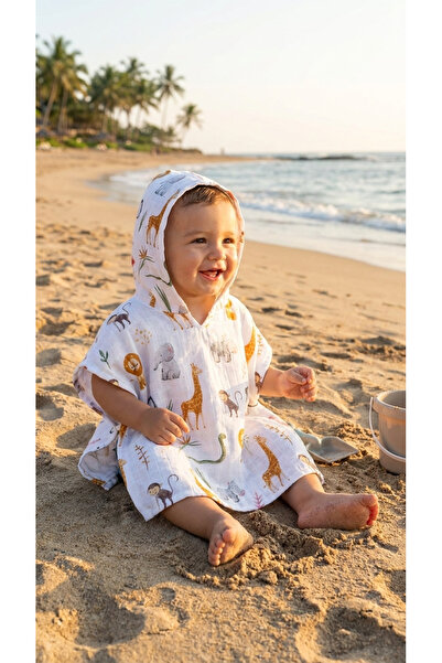 BABYNENA Baby&Child Muslin Sea Poncho, 100% Cotton Muslin