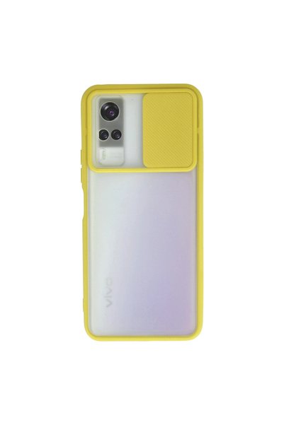 TheGencoo Vivo Y53S Case Palm Frosted Camera Sliding Silicone - Yellow