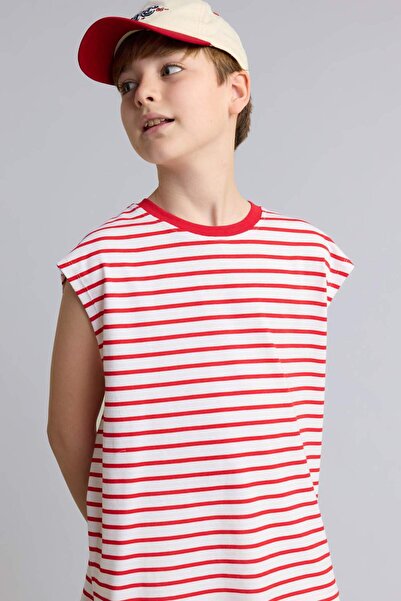 DeFacto Tricou cu dungi pentru băieți H8044A826HS