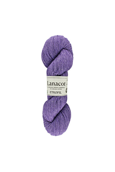 Etrofil Fir de tricotat Lanacot Electric Purple 55% Lână Merino Organică 45% ...