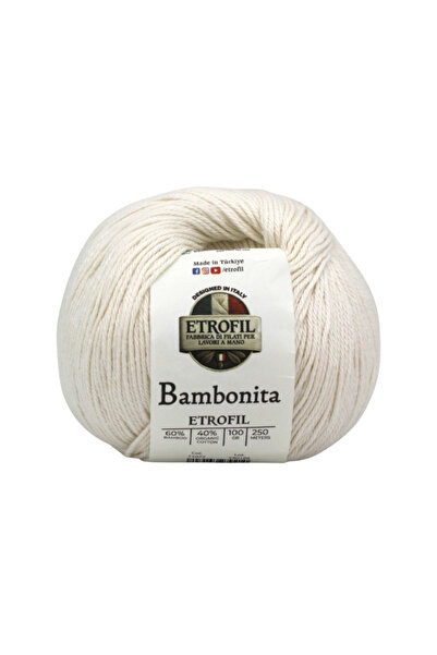 Etrofil Bambonita Fir de tricotat Crem Vanilie 60% Bambus 40% Bumbac Organic ...