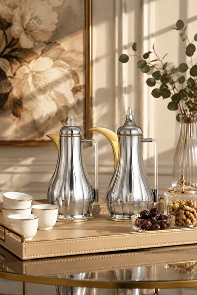 Generic Trams Silver Set with Transparent Handles and Gold Accents (1L + 1L)