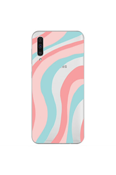 Other Samsung A70 Colored lines Transparent Silicone TPU Θήκη