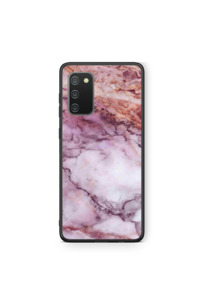 Other Samsung A02s Marble Brown And Pink Black Glossy Θήκη