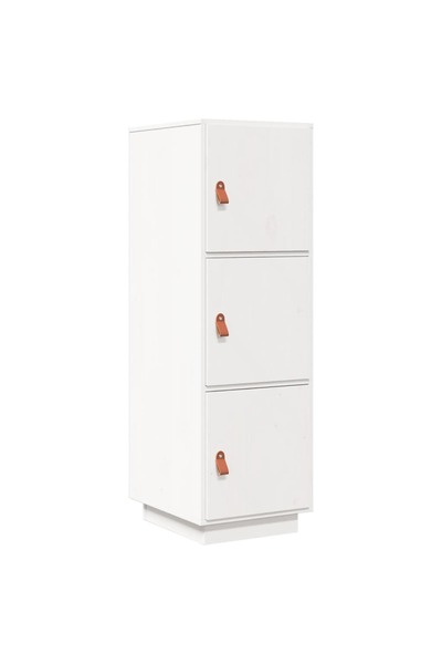 vidaxl Tall cabinet, white, 34x40x108.5 cm, solid pine wood