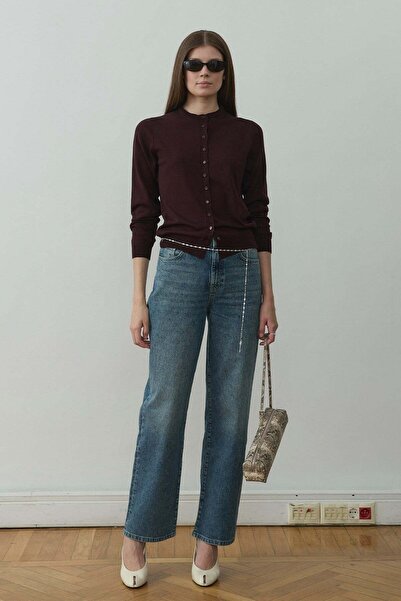 Suud Collection Mürdüm Arya Knitwear Cardigan