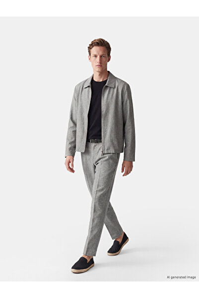LC Waikiki Nevavm Regular Fit Men's Textured Pleated Trousers with a Difference