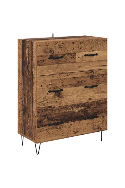 vidaxl Bufet Lemn Vechi 69,5 x 34 x 90 cm Lemn Ingineresc și Fier