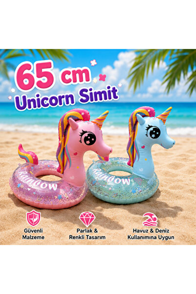 LRS STORE 3-8 Yaş Sevimli Unicorn Kız Çocuk Simidi Yüksek Kalite Pullu Çocuk ...
