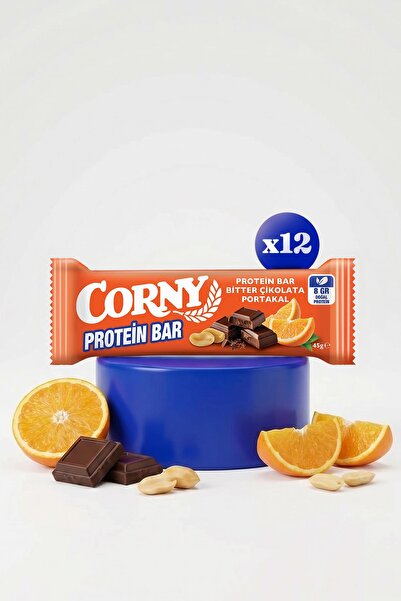 CORNY Protein Bar Bitter Çikolata Portakallı 45gr x 12 Adet
