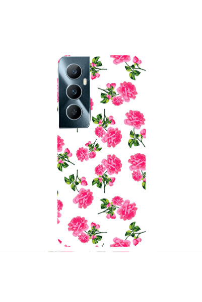 Other Realme C65 Roses White Transparent Silicone TPU Θήκη